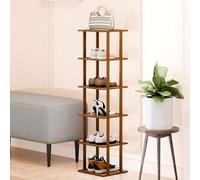 gibxiyza 5/6/7/8 Tiers Shoe Rack Shoe Storage Narrow Shoe Rack Tall Shoe Rack Small Shoe Rack Shoe Shelf Shoe Stand Shoe Organiser Bamboo Slim Shoe Rack Free Standing Shoe Rack for Entryway, Closet 6