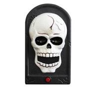 gibxiyza Halloween Doorbell Halloween Decor Spooky Skull Head Doorbell with Light Up Eyes and Sound Scary Haunted House Prop for Halloween Indoor Outdoor Decoration House Party C