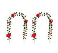 GIBZ 2 Pcs Artificial Christmas Garland Winter Green Xmas Vine Home Decor for Hanging Door Frame Willow Fireplace