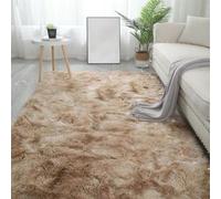 GIBZ Area Rug for Living Room, Tie-Dyed Soft Fluffy Large Carpet Non-Slip, Indoor Home Decor for Kids Nursery Bedroom Bedside, Khaki, 60 x 200 cm