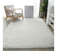 GIBZ Area Rug for Living Room, Tie-Dyed Soft Fluffy Large Carpet Non-Slip, Indoor Home Decor for Kids Nursery Bedroom Bedside, White, 60 x 200 cm