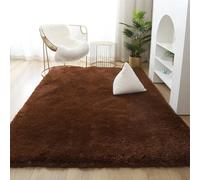 GIBZ Area Rug for Living Room, Tie-Dyed Soft Fluffy Large Carpet Non-Slip, Indoor Home Decor for Kids Nursery Bedroom Bedside, Dark Brown, 60 x 200 cm