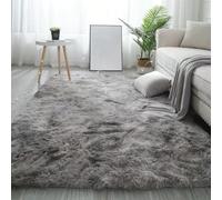 GIBZ Area Rug for Living Room, Tie-Dyed Soft Fluffy Large Carpet Non-Slip, Indoor Home Decor for Kids Nursery Bedroom Bedside, Light Grey, 60 x 200 cm