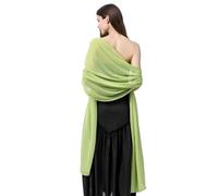 GIBZ Chiffon Shawl Wraps for Women, Wedding Party Bridal Elegant Scarves for Evening Dresses, Green