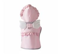 GIBZ Cute Dog Raincoat with Clear Hood, Waterproof Puppy Rain Jacket, Pet Angel Coat for Small Medium Dogs, Pink, S