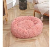 GIBZ Dog Bed Plush Round Plush Solid Winter Warm Cat Beds Anti Slip Washable Pet Bed for Small Medium Large Dark Pink 70cm