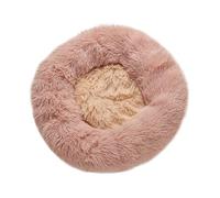 GIBZ Dog Beds Round Medium Small Winter Warmth Contrast Color Plush Cat Bed Anti Slip Pet Bed for Large Pink 70cm