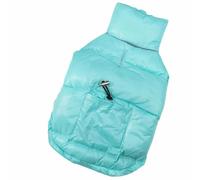 GIBZ Dog Cold Weather Coat, Adjustable Vest Snow Jacket with Pocket Windproof, Warm Winter Pet Clothes for Small Medium Pet, Blue, S