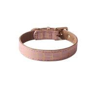 GIBZ Dog Collar PU Leather Adjustable, Heavy Duty Pet Collars Durable Comfortable, Cute and Soft for Small Medium Large Puppy, Pink, 0.5" x 11"