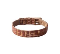GIBZ Dog Collar PU Leather Adjustable, Heavy Duty Pet Collars Durable Comfortable, Cute and Soft for Small Medium Large Puppy, Brown, 0.9" x 23"