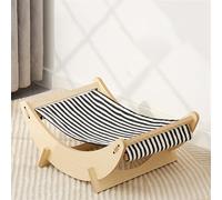 GIBZ Hammock Pet Elevated Wooden Cradle Cat Bed Dog Couch Suitable for Bunny Rabbit Kitten Small Animal Black 45x34x21cm