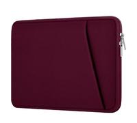 GIBZ Laptop Sleeve Case, Computer Bag Protective Carrying Cover with Front Pocket, Briefcase for Macbook Hp Lenovo Dell ASUS, 14 Inch, Dark Red
