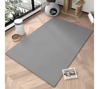 GIBZ Large Food Mats for Cat Bowls Waterproof Pet Feeding Mat Faux Leather Dog Mat for Water Thickness 4mm Grey 15"x 23"