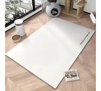 GIBZ Large Food Mats for Cat Bowls Waterproof Pet Feeding Mat Faux Leather Dog Mat for Water Thickness 4mm White 15"x 23"