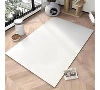 GIBZ Large Food Mats for Cat Bowls Waterproof Pet Feeding Mat Faux Leather Dog Mat for Water Thickness 4mm White 2 31"x 47"
