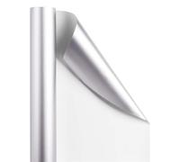 GIBZ Matte Metallic Gift Wrapping Paper Solid Holiday Wrapping Paper Roll for Christmas Birthday Wedding Baby Shower Silver 43 x 300 cm