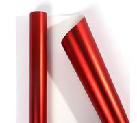 GIBZ Matte Metallic Gift Wrapping Paper Solid Holiday Wrapping Paper Roll for Christmas Birthday Wedding Baby Shower Red 43 x 300 cm