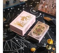 GIBZ Original Design Tarot Cards, 78 Pieces Rose Gold Foil Tarot Deck Set, with Guide Book and Box for Beginners