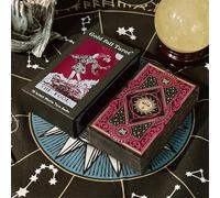 GIBZ Original Design Tarot Cards, Frosted PVC Deck with Keywords, with Paper Case for Beginner, Pink