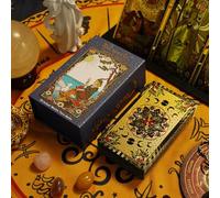 GIBZ Original Glitter Gold Foil Tarot Cards, Colorful Pattern PVC Tarot Deck Set, with Guide Book & Holder for Beginner