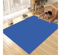 GIBZ Pet Feeding Mat Large Cat Bowl Mats Waterproof Non Slip Dog Mat for Food and Water Faux Leather Thickness 4mm Blue 39"x 47"