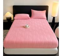 GIBZ Plush Fitted Sheet Only, Luxury Super Soft Bottom Sheets with Elastic Deep Pocket, Cozy & Fuzzy Cover for Mattress, Bed, California King, Pink