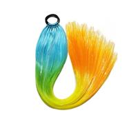 GIBZ Ponytail Extension Straight 26 Inch Hair Extensions Colorful Sparkly Long Synthetic Hairpieces for Women Girl Multi-colored 17 65cm