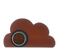 GIBZ Silicone Mats for Cat Bowls Clouds Pet Feeding Mat Non Slip Dog Mat for Food and Water Dark Red Silicone