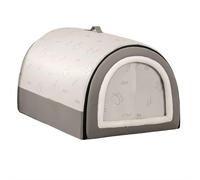 GIBZ Winter Warm Dog House Bed for Small Removable Cat Beds with Door Curtain Anti Slip Pet Bed for Medium Large Grey 75x50x50cm