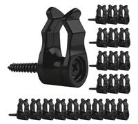 Gicare 50 Pack Hooks for Garden Lights, Screw in Hooks for Outdoor Lights, Heavy Duty Lights Clips for Hanging Christmas, Fairy Light Hooks, Holiday Decor, Cable Hangers and Clips, Black