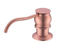 GICASA Brass Kitchen Soap Dispenser, Red Copper in Sink Liquid Dish Soap Dispenser with High Capacity 500ML （17oz） ABS Bottle, Under Sink Hand Metal Dispenser Pump
