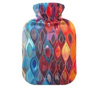 Giclee Glow Flame Giclee Droplet hot-Water Bottle with Soft Cover, 2L Water Bags for Neck Shoulder Warmer