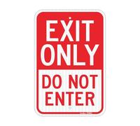 GicnKeuz Exit Only Signs,18×12 Inches Do Not Enter Sign .040 Reflective Aluminum,Waterproof and Fade Resistant,2 Pre-drilled holes,Easy to Install,Indoors and Outdoors Use (1-pack)