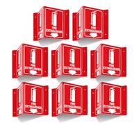 GicnKeuz Fire Extinguisher Sign with Down Arrow, 8" x 6" Fire Extinguisher Two-Sided Acrylic Projecting V-Sign, Including Screws, Easy to Install, Home Office/Business Use (8 Pack)