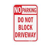 GicnKeuz Large Do Not Block Driveway Sign, 18x12 Inches No Parking Signs,Reflective Aluminum, Fade Resistant/Waterproof, Indoor or Outdoor Use (1-Pack)
