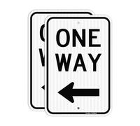 GicnKeuz One Way Sign with Left Arrow, 18x12 Inches Rust Free Engineer Grade Reflective Aluminum,Fade Resistant,Two pre-drilled holes, Outdoor Use(2 Pack)