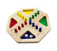 GICO Wooden Ludo Game XL - The Board Game for the Whole Family, Sturdy Construction. Well-known Board Game for Young and Old with Large Figures 7957