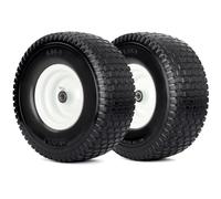 GICOOL 15x6.00-6 Flat Free Lawn Mower Tire and Wheel, Lawn Mower Parts, 2 Pcs 15x6-6nhs Riding Mowers LawnTire and Wheel with 3/4'' & 5/8'' Bearing, 3'' Centered Hub