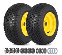 GICOOL 16x6.50-8 Lawn Mower Tires, 16x6.5-8" Tubeless Tractor Tires, 3"-4.5" Offset Hub, 3/4" or 5/8" Bearing, Universal Fit Riding Mower and Garden Tractor Front Wheels, 4 Ply, S-Turf Pattern, 2 Pack