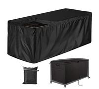 Gicov Deck Box Cover Waterproof Heavy Duty Patio Storage Box Cover with Zipper Outdoor Ottoman Bench Cover Rectangular for Keter Suncast Lifetime Rain Snow Dust Resistant