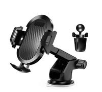 GICOXD Motorcycle Navigation Bracket For Device With Width From 2.4-3.7inch Car Phone Mount Long Suction Cup Sucker Car Phone Holder Stand(Sucker and Air Vent)
