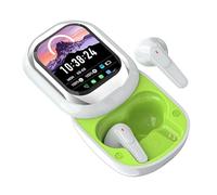 GiDaCom Bluetooth Headphones with Screen Display - Wireless Earphones with Active Noise Cancellation, Real Time Notifications, 50H Autonomy, Translation 24 Languages, Waterproof (White)