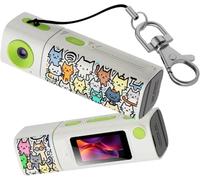 GiDaCom Lipstick Keychain Camera with 230° Rotatable Lens - Ultra HD Mini Camera with Screen, Ideal for Influencers, Travel, Sports and Emergency (White)