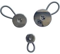 Giddy Square Collar Extenders - Metal Assorted Buttons 11/15/19 mm, Silver (Pack of 3) | Adds up to ½ Size | Find-Your-Fit Set