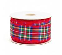 Giddy Square Tartan Ribbon - Royal Stewart, 16mm x 1m - Woven, Reversible, Yarn-Dyed, STA-Approved Design, Non-Wired