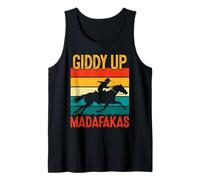 Giddy Up Madafakas Derby Day Horse Racing Retro Equestrian Tank Top