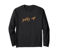 Giddy Up, Minimalist Southern Western Script Long Sleeve T-Shirt