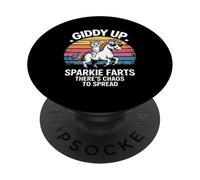 Giddy Up Sparkie Farts There's Chaos To Spread Unicorn PopSockets Adhesive PopGrip