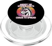 Giddy Up Sparkie Farts There's Chaos To Spread Unicorn PopSockets PopGrip for MagSafe