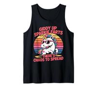 Giddy Up Sparkie Farts There's Chaos to Spread Unicorn Tank Top